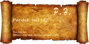 Perdek Holló névjegykártya